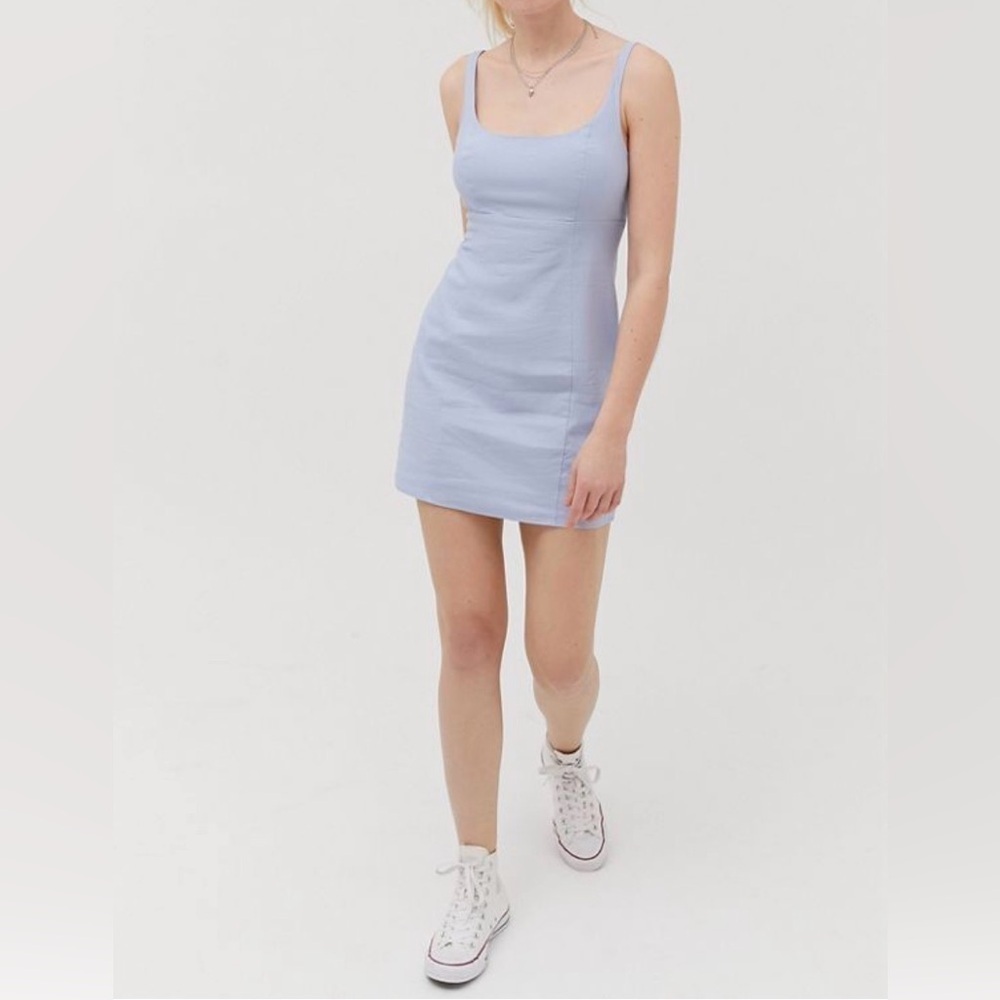 Urban Outfitters Linen Blend Mini Dress Adjustable Straps Size Small EUC